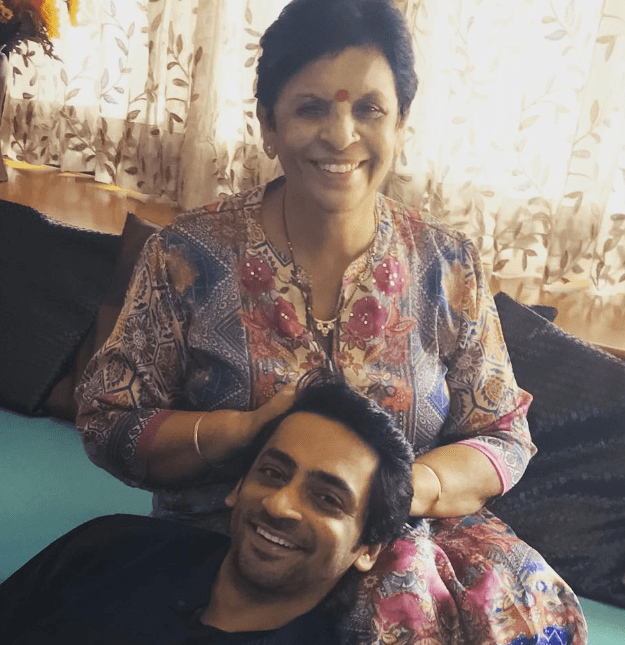 Anil Grover with his mother 
